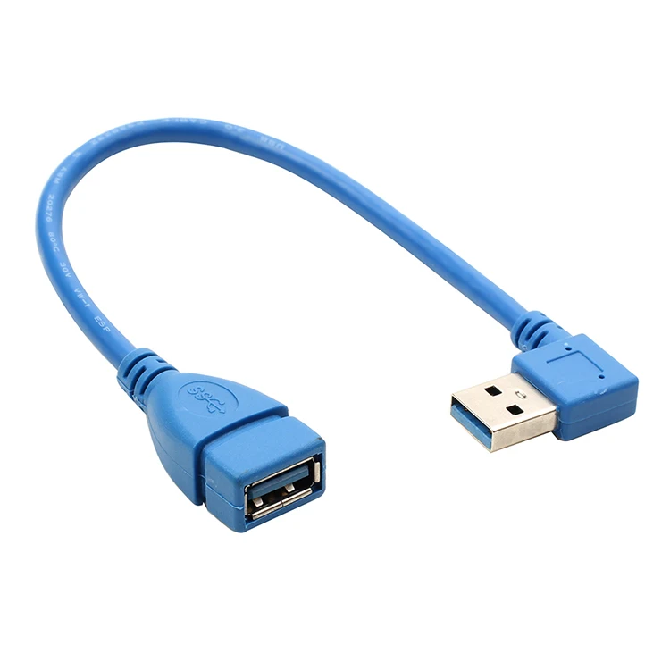 Высокоскоростной USB 3,0 Мужской и Женский удлинитель адаптер правый локоть 90 градусов USB3.0 кабель для передачи данных под прямым углом L Тип