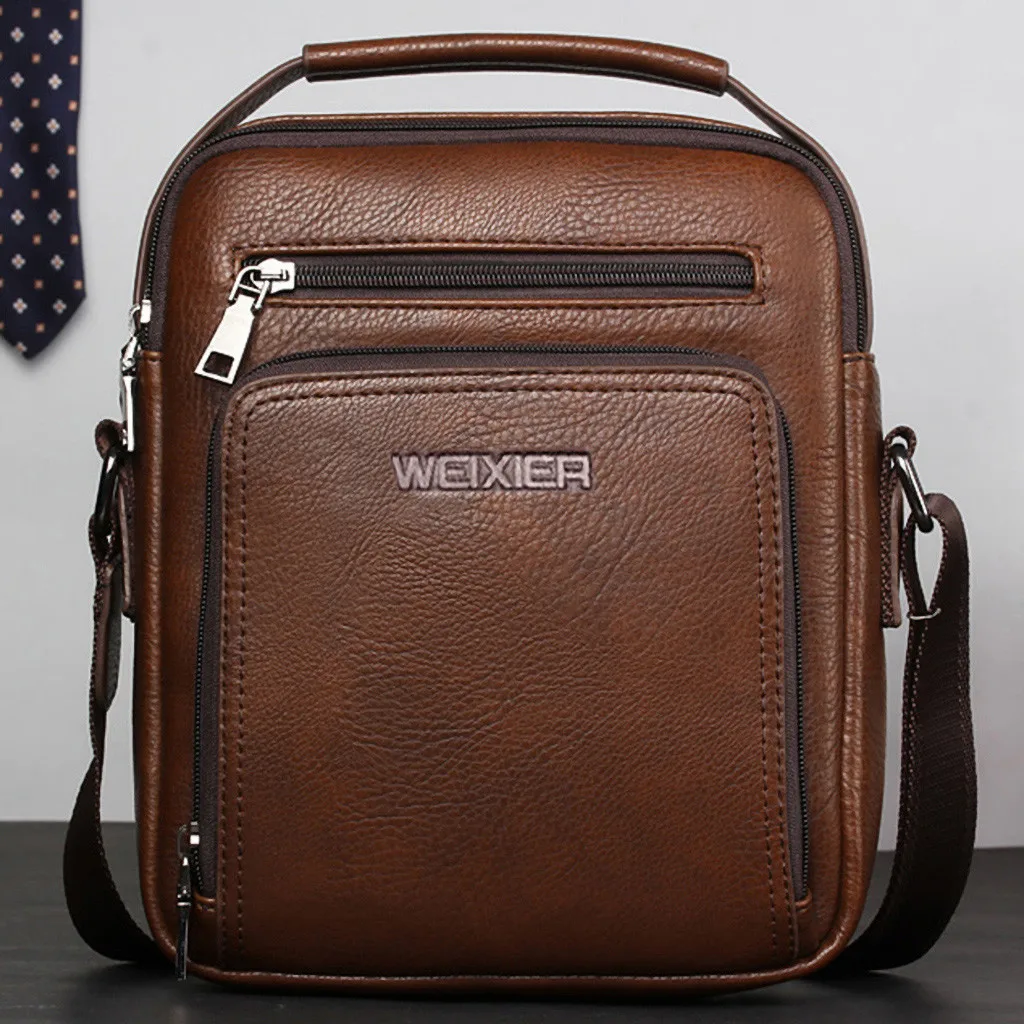 Сумки через плечо Осень многофункциональные Мужские Простые винтажные сумки на плечо деловые дорожные ретро сумки на молнии+ кошелек