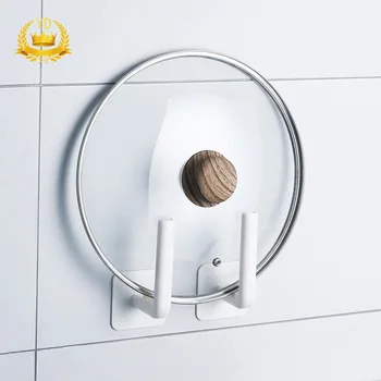 

2Pcs Wall-mounted Storage Rack Kitchen Paper Towel Rack Pot Lid Rack