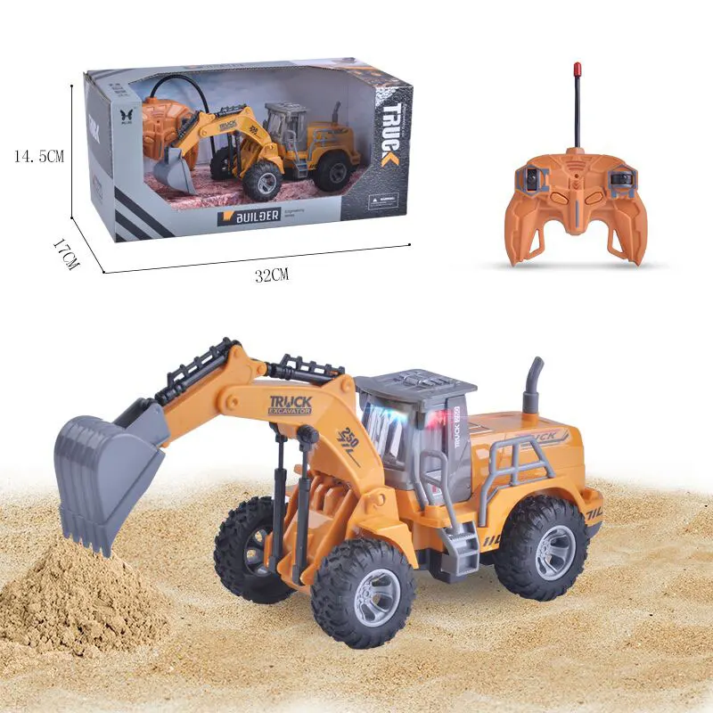 

ZH RC Truck RC Excavator Toy 4 Channel Remote Control Engineering Car Kids Toys Boys Birthday Gift Car Collection