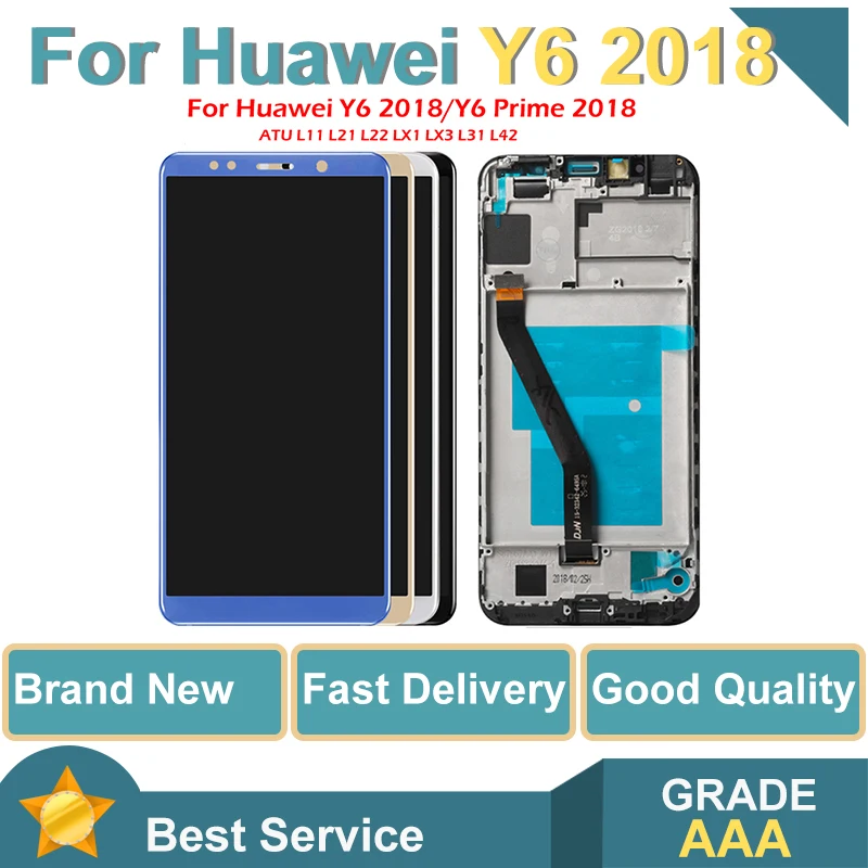 

Grade AAA For Huawei Y6 2018 With 3D Force Touch Screen Digitizer Assembly For Huawei Y6 2018 Display No Dead Pixel