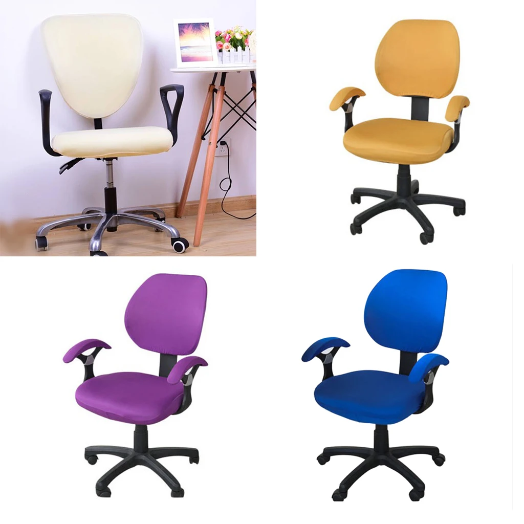 Modern Chair Covers Spandex Universal Computer Office Desk Stretch Rotating Pure Color Chair Cover for Home, Living Room Use