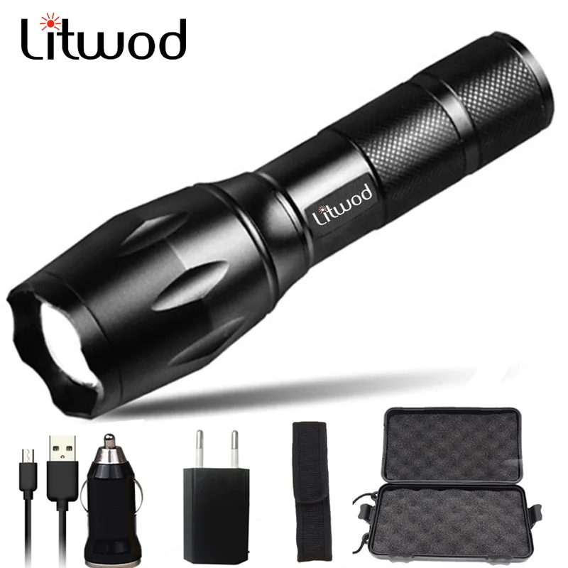 

LED Rechargeable Flashlight Ultra Bright torch T6/L2 Camping light 5 switch Modes waterproof Zoomable Bicycle Light use 18650
