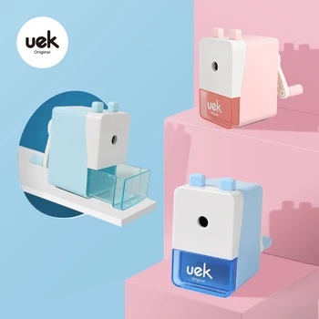 

UEK Pencil Sharpener Kids Hand held Manual Pencil Sharpener for 6-8mm Carpenter Pencil Sharpener Large Hole for School Supplies