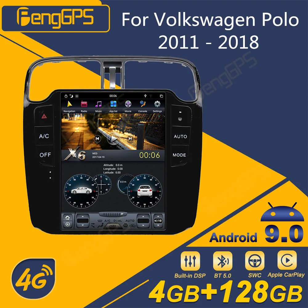 Per Volkswagen Polo 2011 - 2018 Autoradio Android Schermo Tesla 2Din Ricevitore Stereo Autoradio Multimedia Lettore Dvd Gps Navi