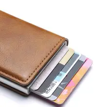 RFID Блокировка Мужской кредитный держатель для карт Кожаный кошелёк для банковских карт чехол Визитница защитный кошелек для женщин 008124