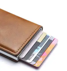 RFID Блокировка Мужской держатель кредитной карты кожаный кошелёк для банковских карт Чехол держатель карты защитный кошелек для женщин