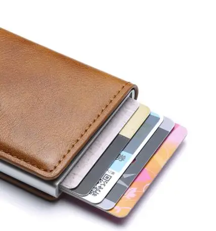 

RFID Blocking Men's Credit Card Holder Leather Bank Card Wallet Case Cardholder Protection Purse For Women 008124
