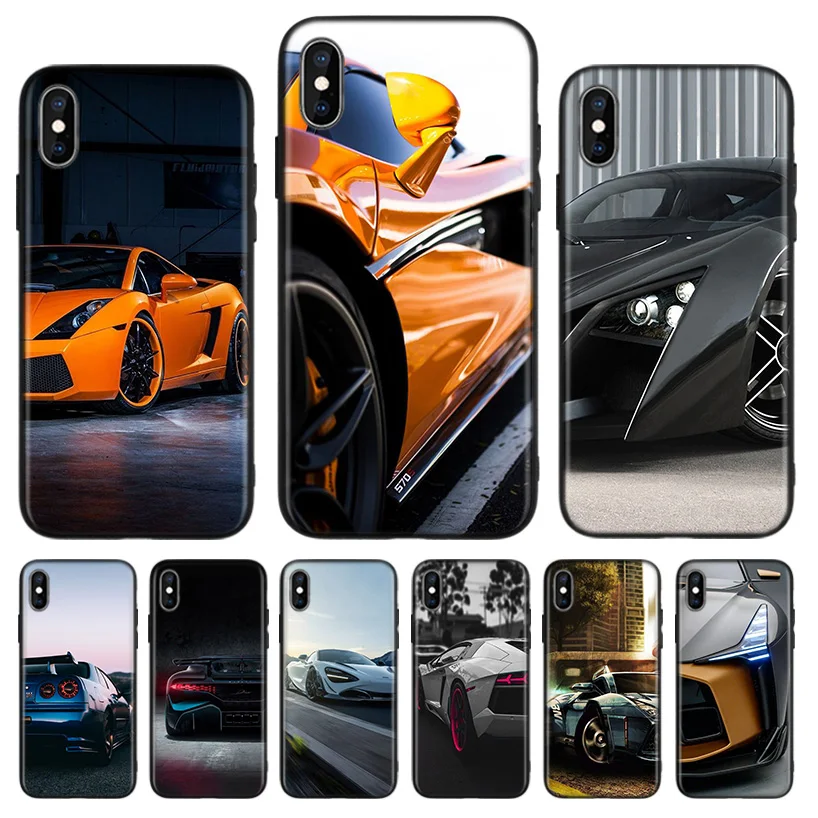 Спортивная Автомобильная Черная задняя крышка чехол для телефона Apple IPhone 11 Pro XS MAX