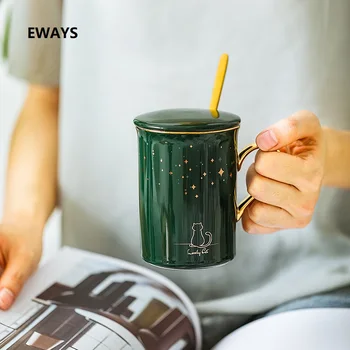 

EWAYS Marble Mugs Couple Cup Ceramic Mug Valentine's Day Wedding Birthday Gift