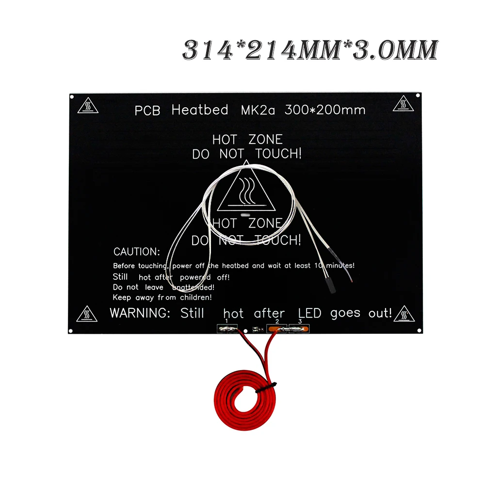 12V 24V Hotbed RepRap MK2A 300 200 3 0mm Heatbed PCB Aluminum Heated 
