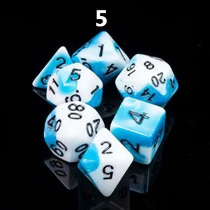 7 шт./лот многогранные кости из смолы d& d d4 d6 d8 d10 d% d12 d20 многогранные TRPG игры кубик для настольной игры - Цвет: 5
