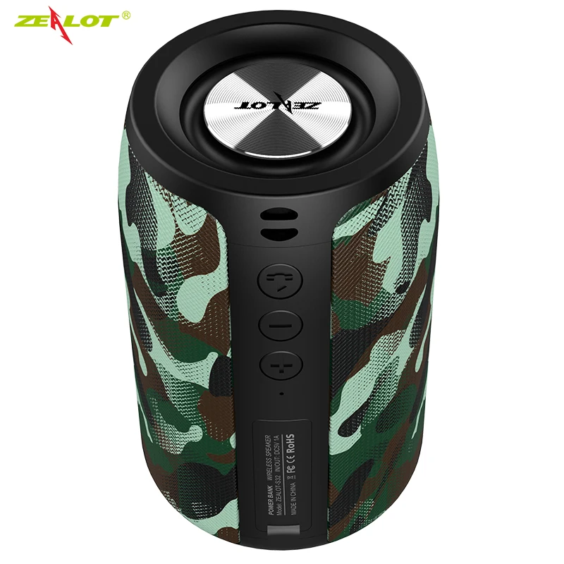 ZEALOT S32 беспроводной Bluetooth динамик мини Портативный HIFI сабвуфер с fm радио Колонка