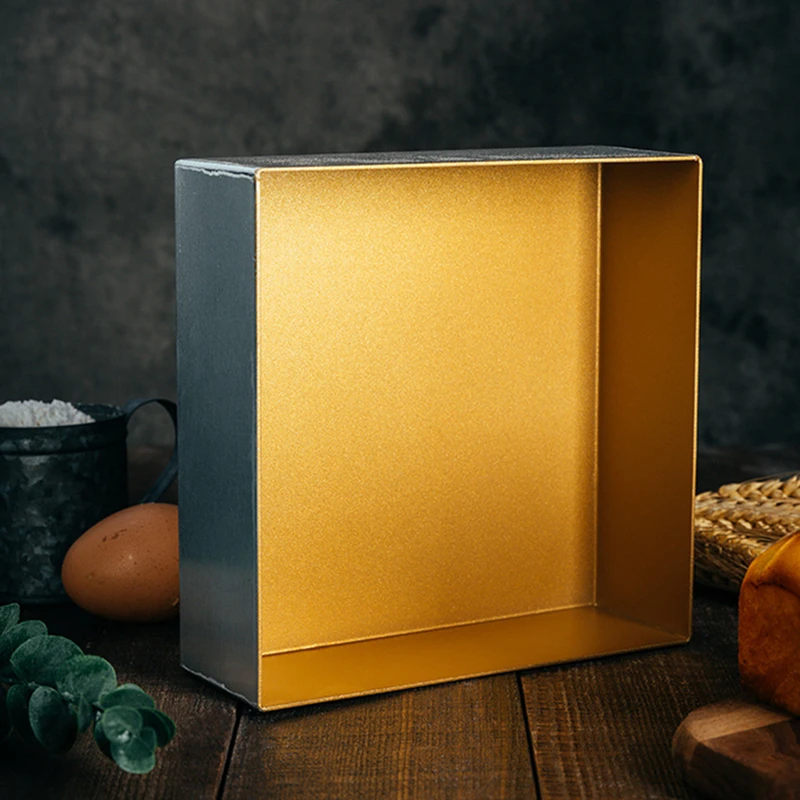 

Квадратный пресс-формы для выпечки торта золотой поднос с антипригарным покрытием сыр сковорода для печенья Алюминий сплав хлебная выпечк...