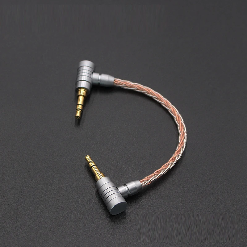 Аудиокабель 10 см 3 5 мм штекер 8 ядер посеребренный стерео аудио Hifi кабель