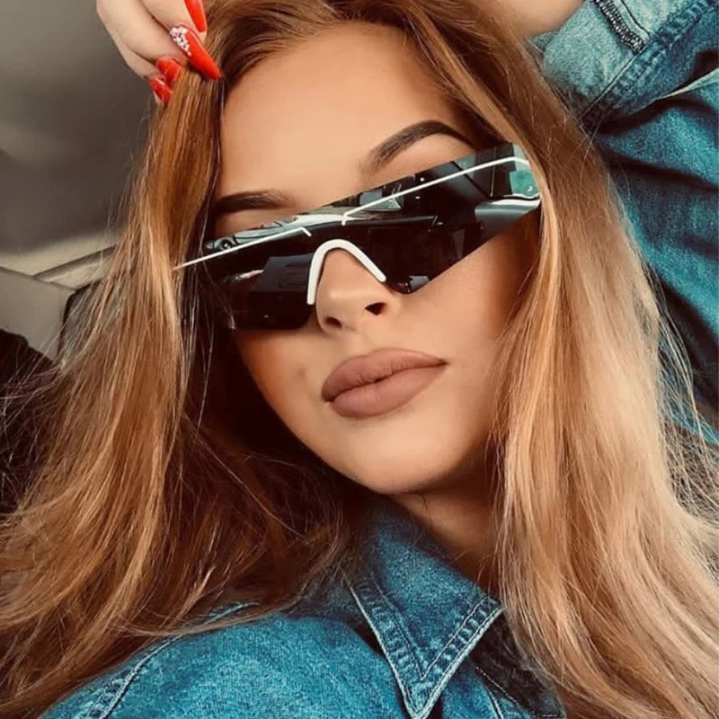 

2020 Brand Designer Vintage Rectangular Sunglasses Women Men Fashion Black Red Rimless Sun Glasses Female Shades UV400 Mirror