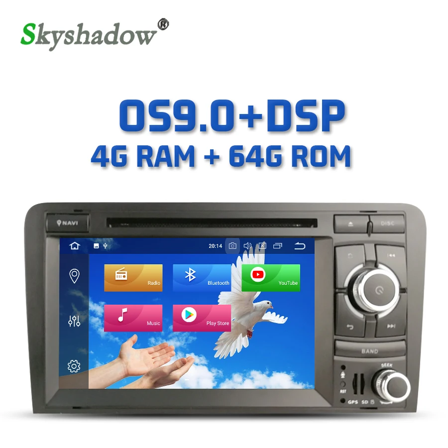 Ips DSP Android 9,0 8 Core 4 Гб+ 64 ГБ Автомобильный dvd-плеер RDS радио Wifi Bluetooth 4,2 для Audi A3 2002-2011 S3 RS3 RNSE-PU