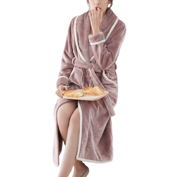 

1pc Flannel Bathrobe Bath Cape Unisex Winter Warm Bathing Clothes for Women Men A30