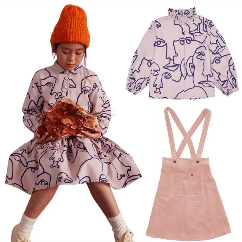 Милое Платье для девочек г. Детские цельнокроеные платья для девочек, платье-рубашка с длинными рукавами детские осенние платья