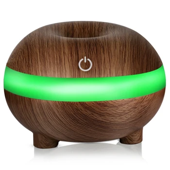 

300Ml Air Humidifier Humidificador Aroma Essential Oil Diffuser Air Freshener Aromatherapy Home Mist Maker Dark Wood