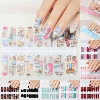 

1pcs Nail Art Stickers Decoration For Manicures UV Gel Polish Nail Wraps Strips Full Cover Colorful Nail Polish Stickers Decals