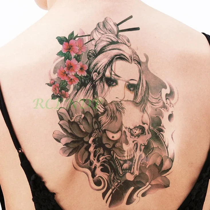 Водостойкая временная татуировка наклейка большого размера японская Манга Аниме культура тату наклейка s флэш-тату поддельные татуировки для девушек и женщин - Цвет: Сливовый