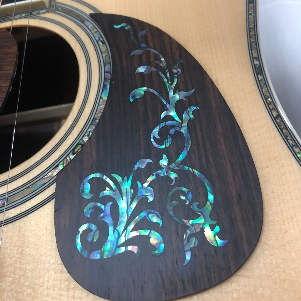 Инкрустация абалона Акустическая гитара палисандр накладки, толщина акустической гитары твердой древесины накладки