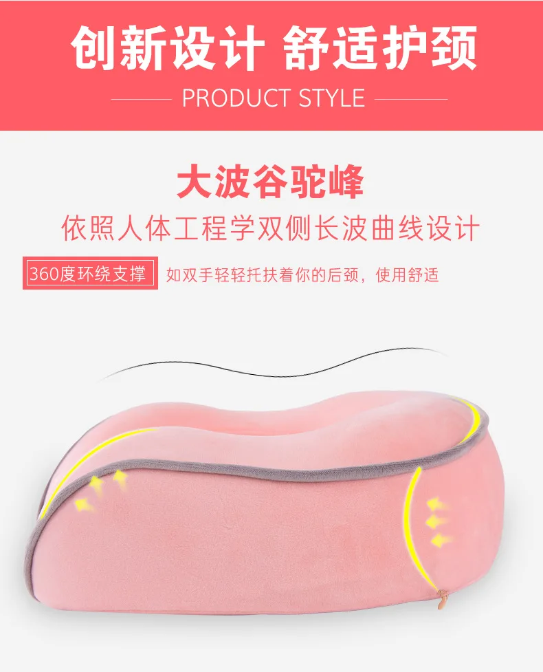 New Style Creative Comfortable Software Memory Foam Neck Pillow Plush Toys Office Rest Learning Car Mounted