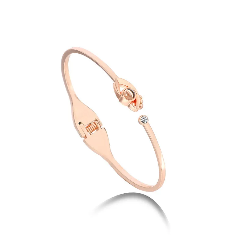 gold eye bangle 2 шт. 100 языков I love you Проекционные кольца для женщин модные ювелирные изделия Романтическая любовь память Свадебные кольца наборы подарки - Цвет основного камня: gold eye bangle