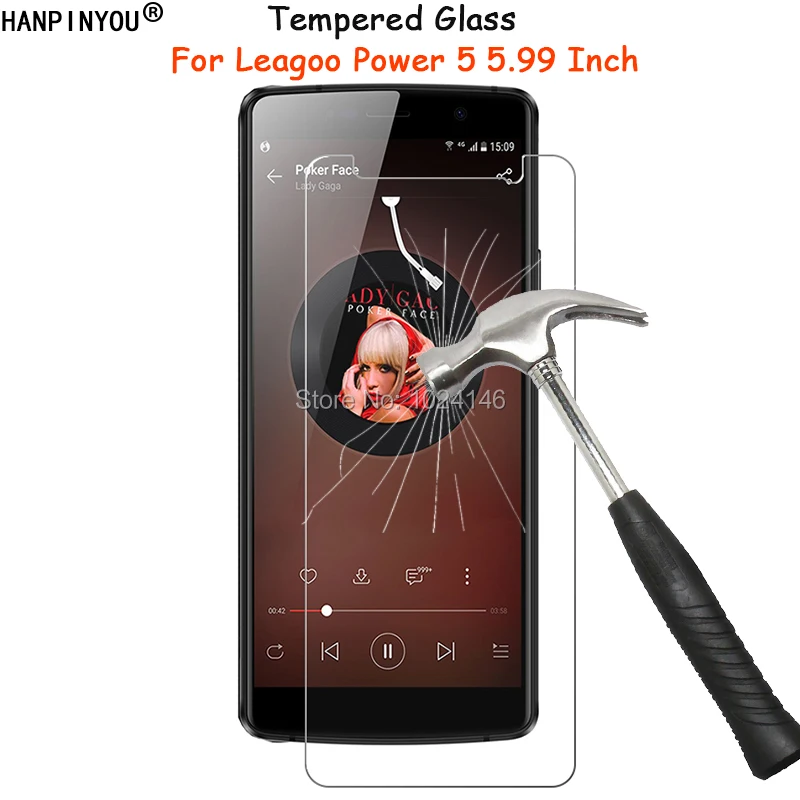 

For Leagoo Power 5 Power5 5.99" Clear Tempered Glass Screen Protector Ultra Thin Explosion-proof Protective Film + Clean Kit