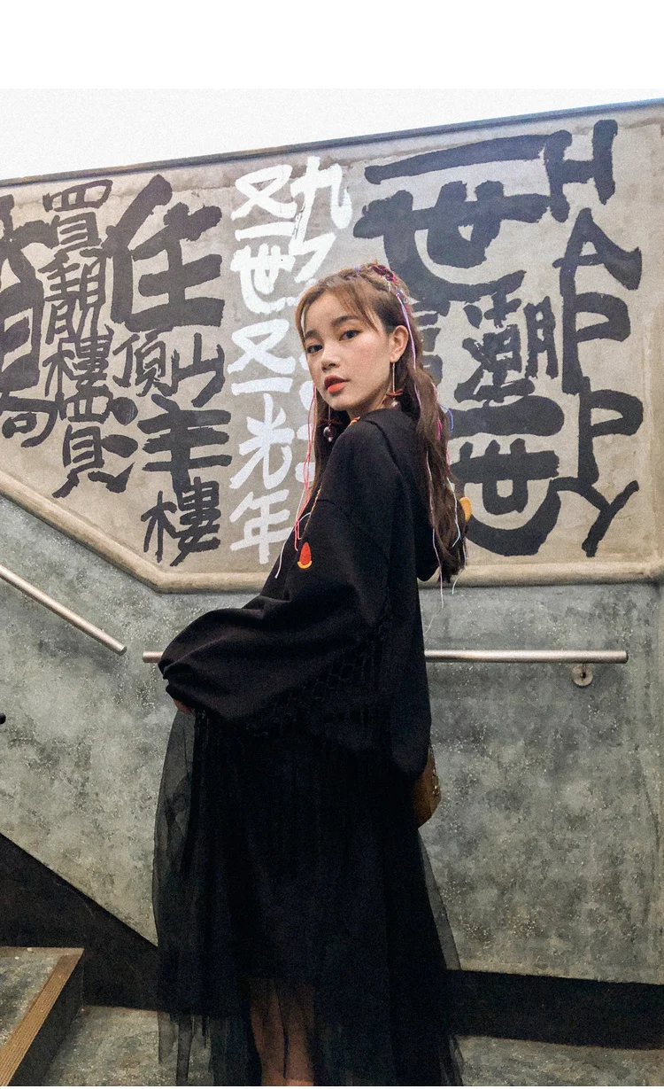 Японские милые уличные модные женские толстовки Harajuku Kawaii толстовка с капюшоном с вышивкой плюс бархатный пуловер Топы