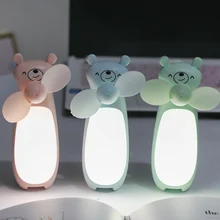Портативная зарядка маленький вентилятор мультфильм медведь два в одном лампа для детей FKU66