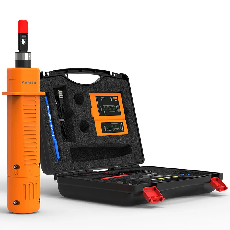 Network Tool Kit, AMPCOM 11 in 1 Professional Portable Ethernet Computer Maintenance LAN Cable Tester Repair Set