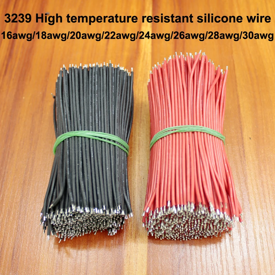 Fio de Silicone de Alta Temperatura 3239 Battery Power Conductive Welding Harness Double-headed Fio Estanhado av 16 Awg30awg 1000 Pcs por Lote