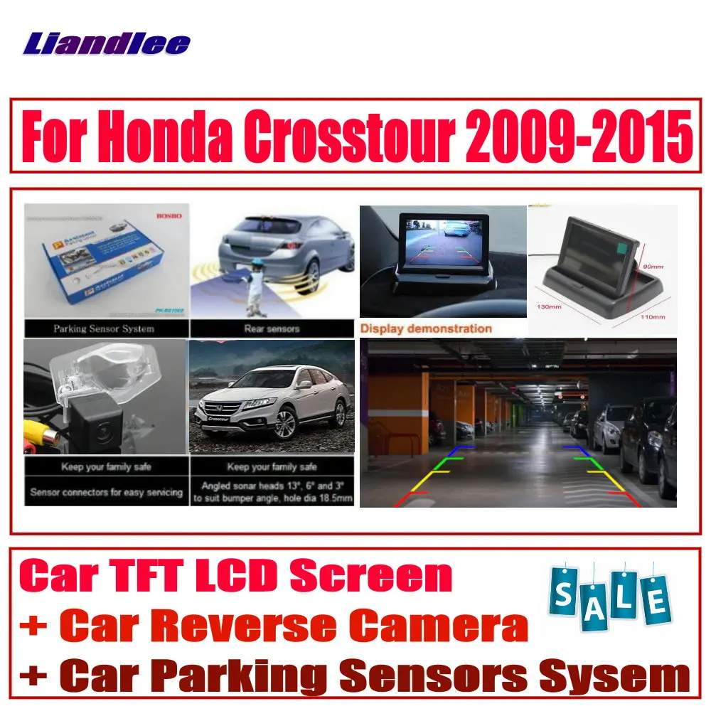 Автомобильная цифровая система датчиков парковки для Honda Crosstour 2009- HD монитор дисплей/задний вид автомобиля камера