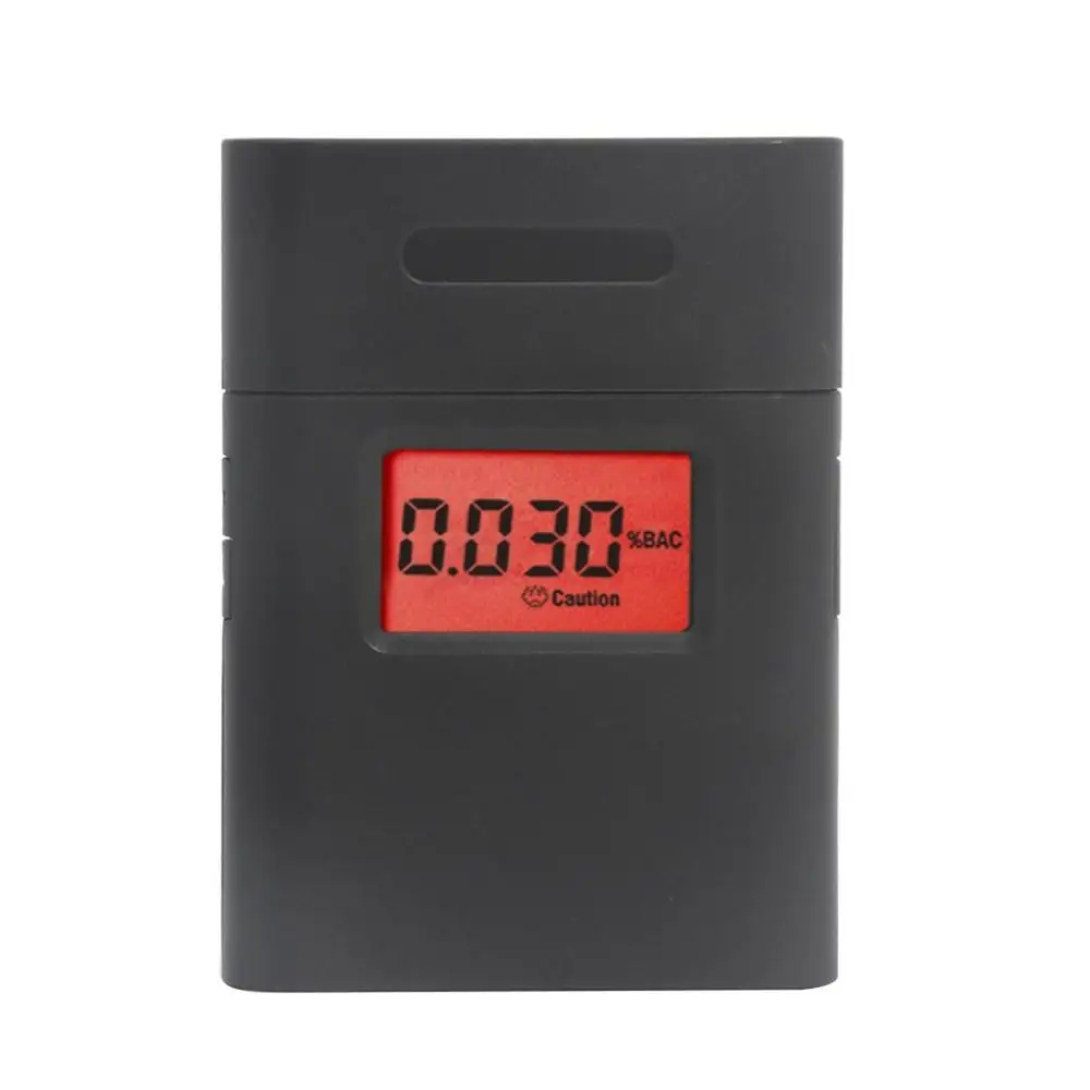 Digital Portable Alcohol Tester Small Square Shape Audible Alert Red Backlight Screen Mouth Piece Quick Response And Resume