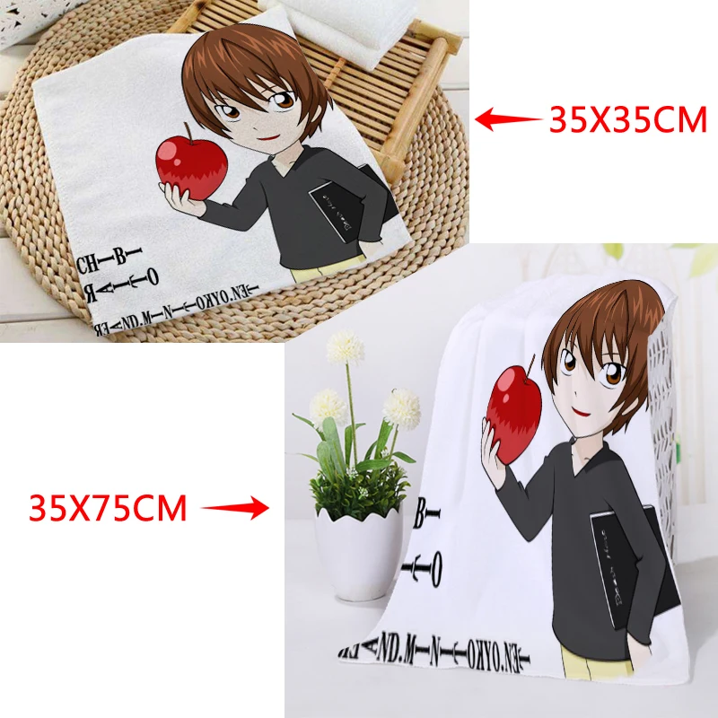 Новое поступление на заказ Death note полотенце для лица с рисунком из микрофибры квадратные прямоугольные полотенца Размер 35x35 см 35x75 см логотип на заказ - Цвет: 22
