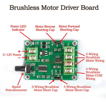 

DC 7V-12V 3 Wire 4 Wire Brushless Motor Drive Board Speed Control Module Board Optical Drive Hard Drive Motor Controller