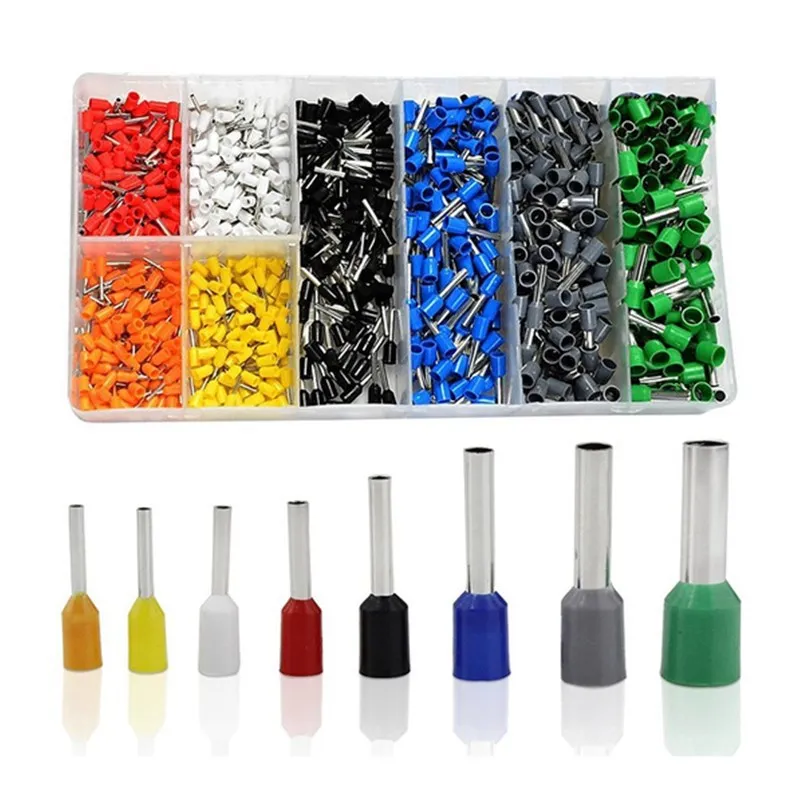 

800 шт. трубки типа VE, медные холоднопрессованные клеммы, набор контактов, чистые Медный трубчатый изолированные клеммы, холоднопрессованные трубчатые соединения