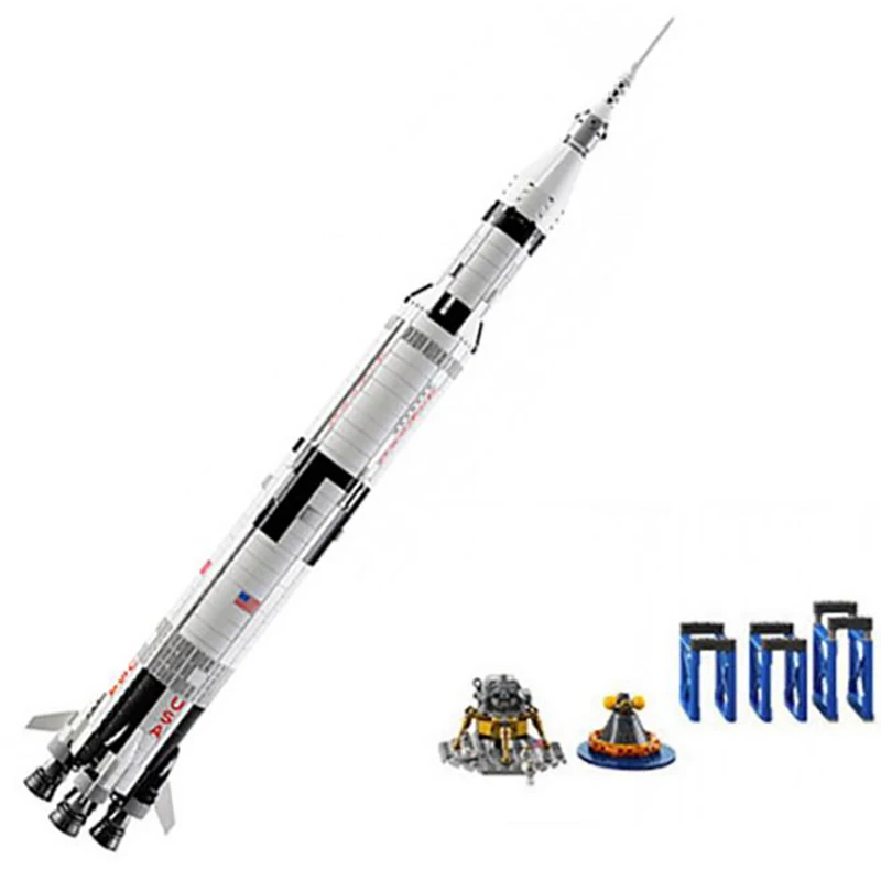 Новинка, высота 121 см, 3561 шт, Космический Аполлон, Сатурн-в, пупочная башня для 21309, подходят для конструкторных блоков, кирпичи, рождественские подарки