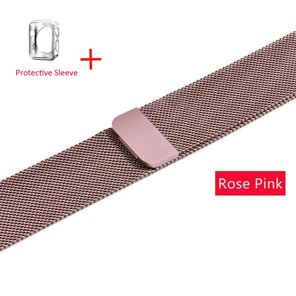 With Case D Leecnuo ремешок для часов для Apple Watch 42 мм, 38 мм, ремешок для часов, Миланская петля, браслет ремешок для наручных часов iWatch серии 1/2/3 - Цвет ремешка: With Case D