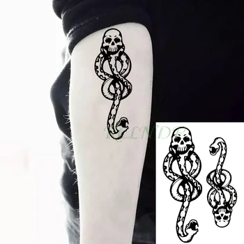 

Waterproof Temporary Tattoo DEATH EATERS snake with skull head myth totem tatto stickers flash tatoo fake tattoos for girl women