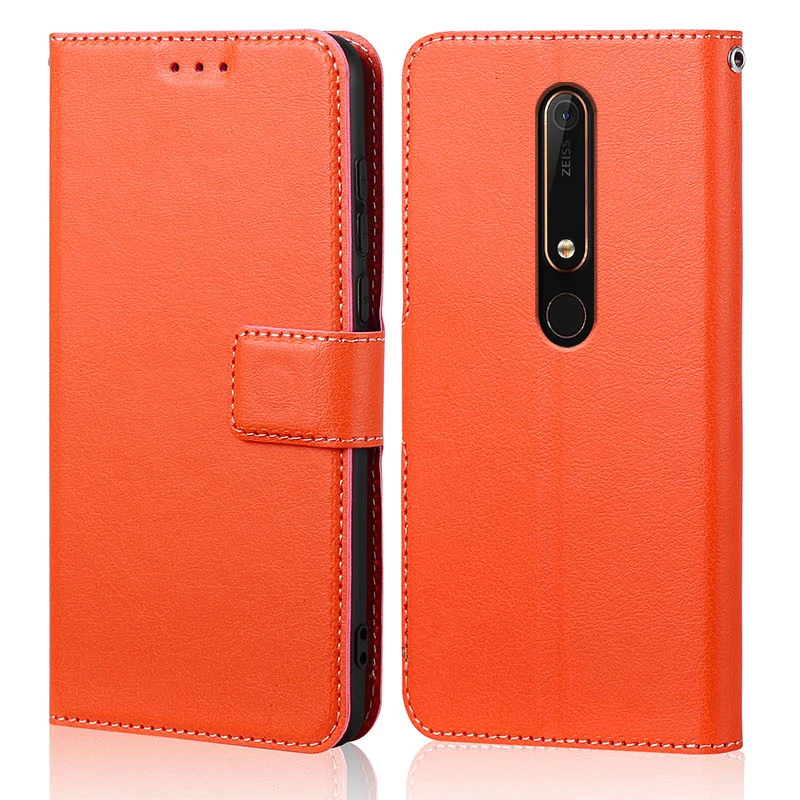 Silicone Flip Case for Nokia 6 2018 Luxury Wallet PU Leather Magnetic Phone Bags Cases for Nokia 6.1 with Card Holder 2