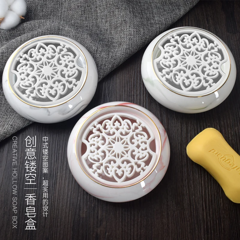 

creative ceramic round soap dish
