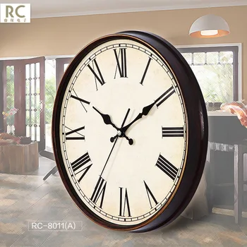 

European Retro Wall Clock Metal Shabby Chic Clock Mechanism Watch Home Hanging Clocks Living Room Bedroom Silent Saat Gift FZ490