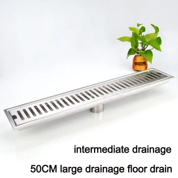 

Long Floor Drain Toilet Strip Bathroom Rectangular Shower Room Strip Stainless Steel 304 Thickening Large Displacement