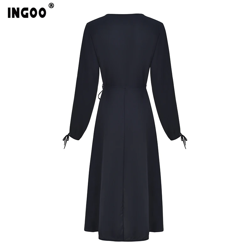 INGOO 2019 сексуальное Бандажное платье ласточкин хвост элегантное однотонное с