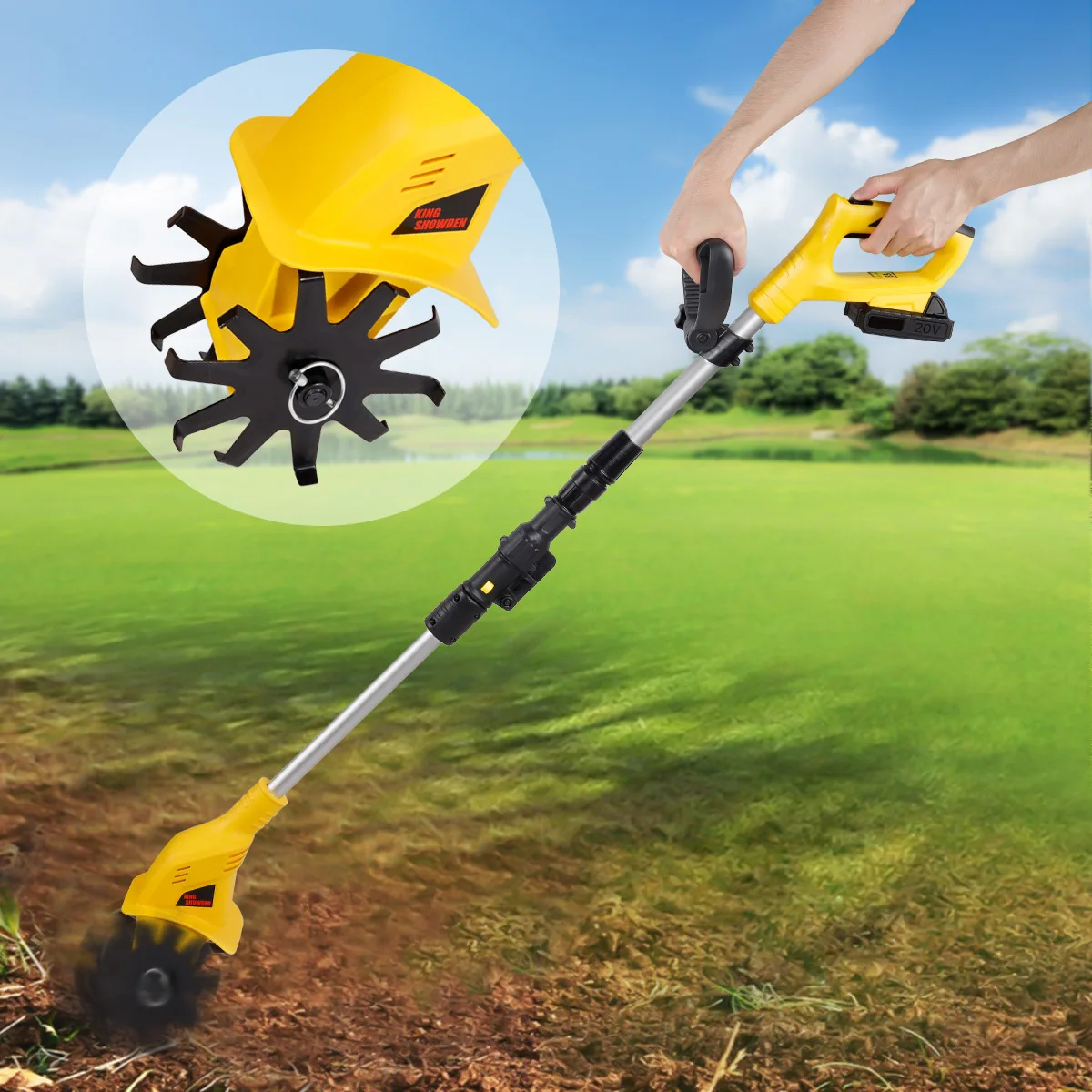 20V Handheld Electric Ripper Cultivator Garden Rotary Small Weeder