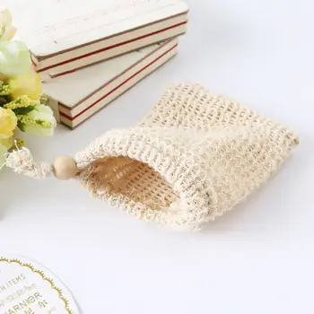 

Soap Foaming Net Drawstring Linen Soap Protection Net Storage Bag Exfoliating Bag Bathroom Accessories 1PC