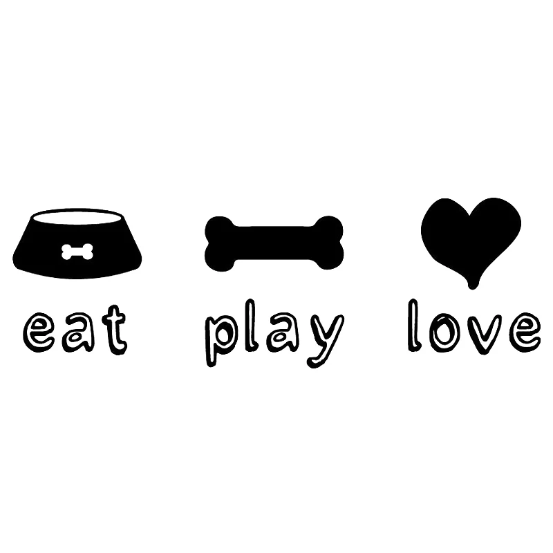 

16*5cm Eat Play Love Sticker Decal Love Paw Motorcycle SUVs Bumper Car Window Laptop Car Stylings